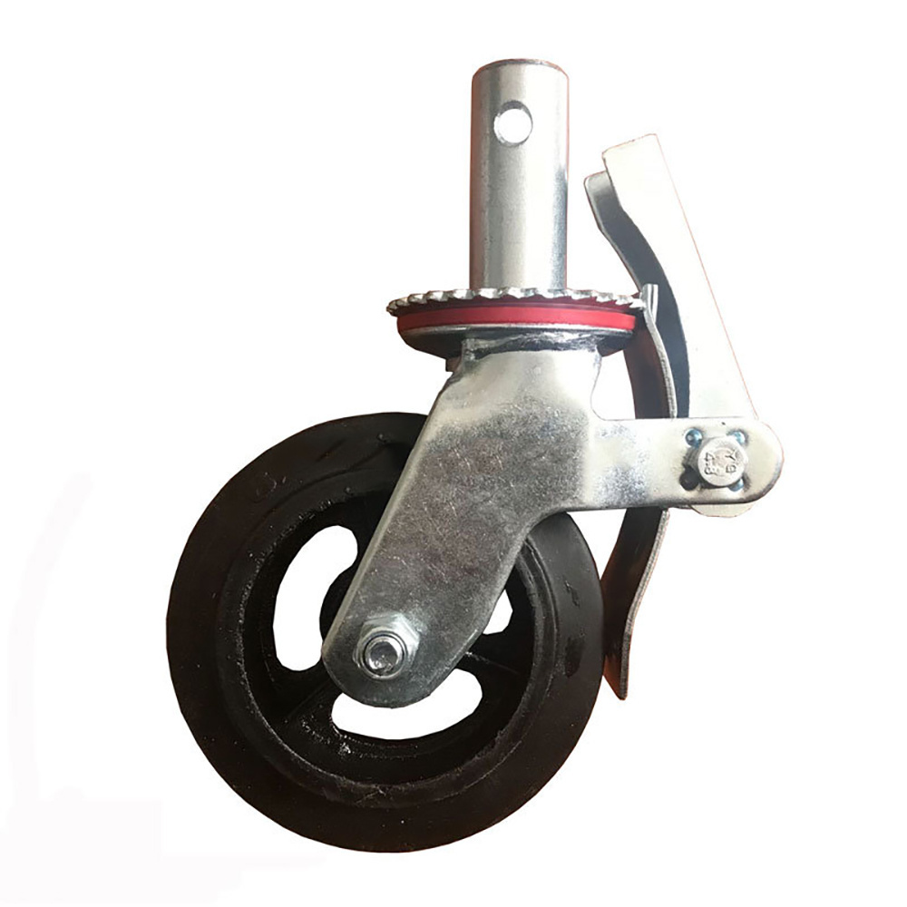 6 inch 150mm Hand truck Heavy Duty Cast Iron Rubber Scaffolding Caster mobile scaffolding caster