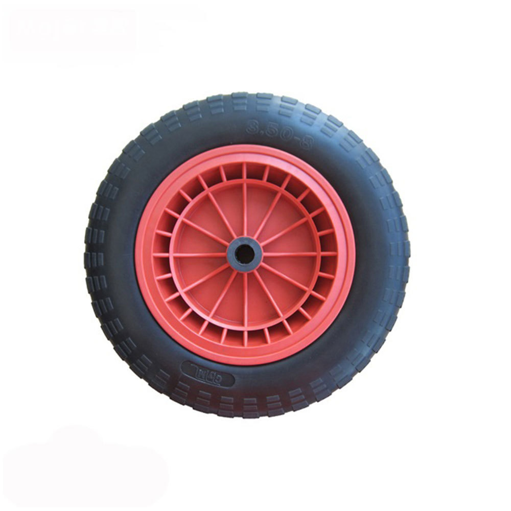 3.50-8 polyurethane coated trolly/garden cart/wheelbarrow/farm cart wheels and tires flat free