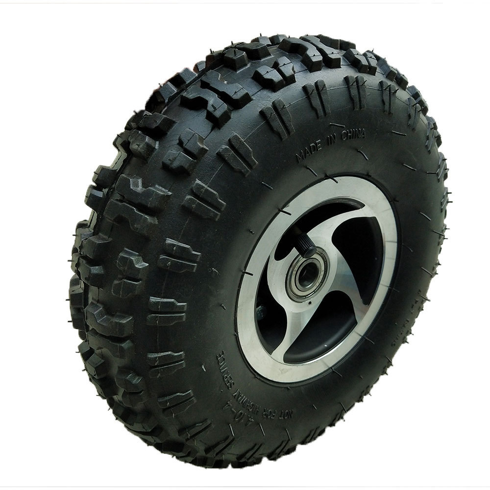 4.10-4 inflatable rubber 10 inch snow mud terrain pneumatic go cart wheel tire for skateboard