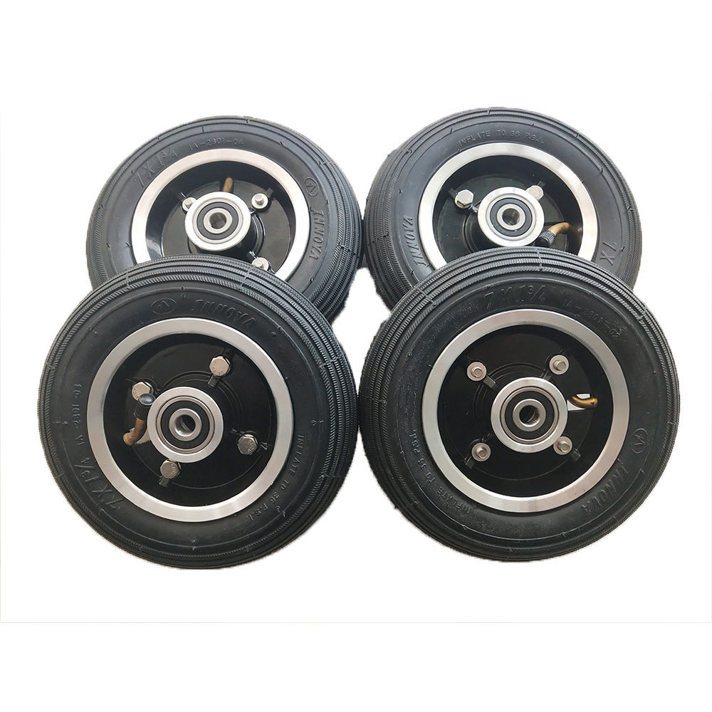 7 inch bike electric folding scooters powerful drum disc brake wheel small rubber wheel pneumatic wheels