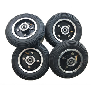 7 inch bike electric folding scooters powerful drum disc brake wheel small rubber wheel pneumatic wheels