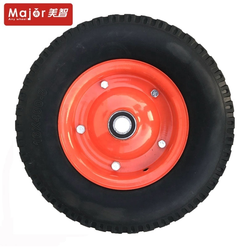 16x4.00-8 heavy duty rubber power wheel solid tire for airport buggage trolley