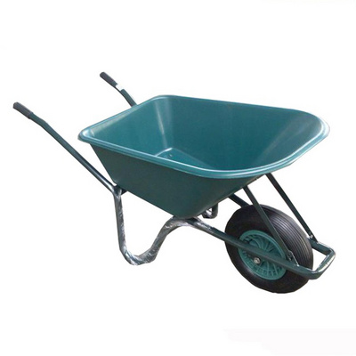 Large capacity 85L plastic bucket steel tray garden trolley wheelbarrow WB6414 for European market