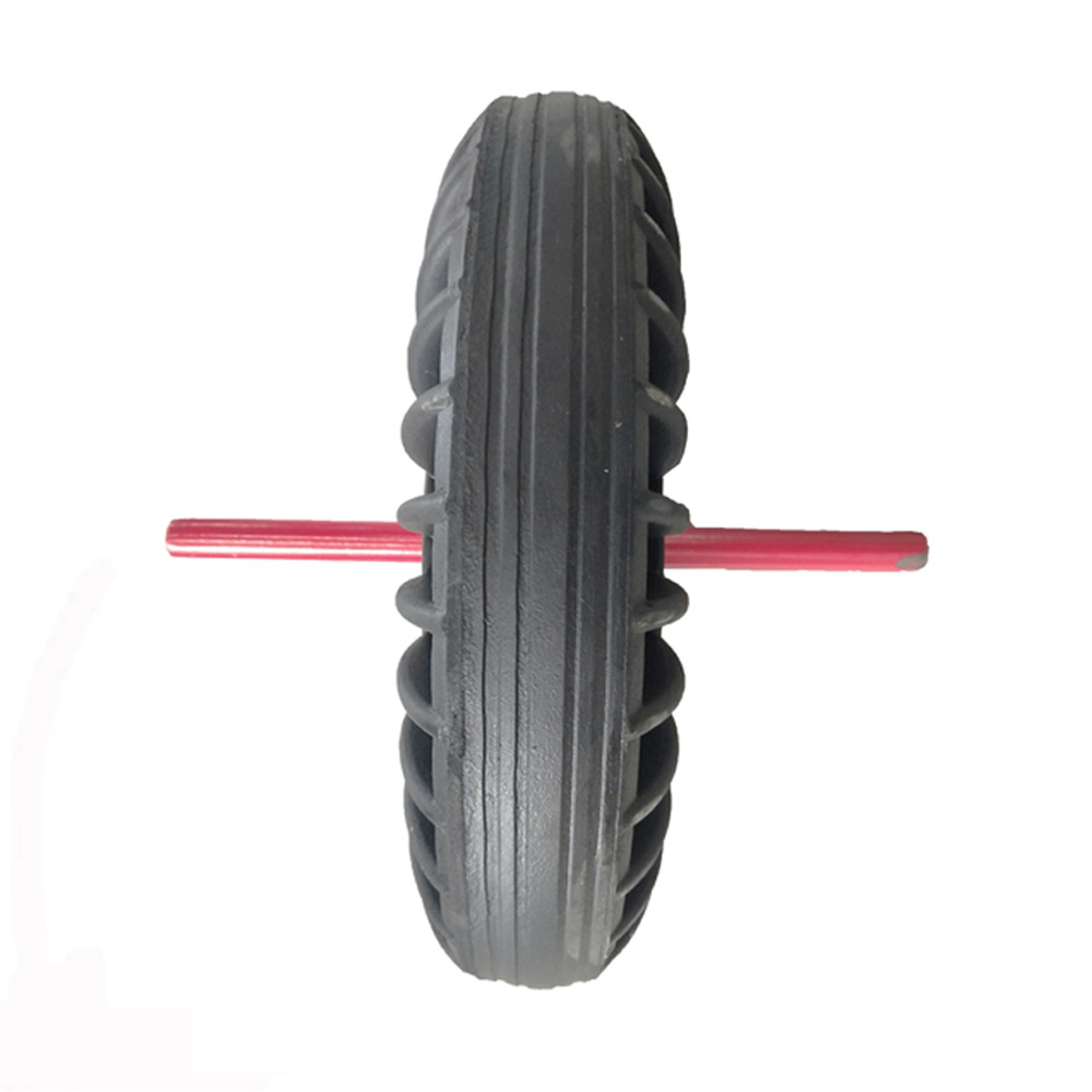 new design 380*90 solid rubber wheels with steel rim and axle for wheelbarrow from china factory