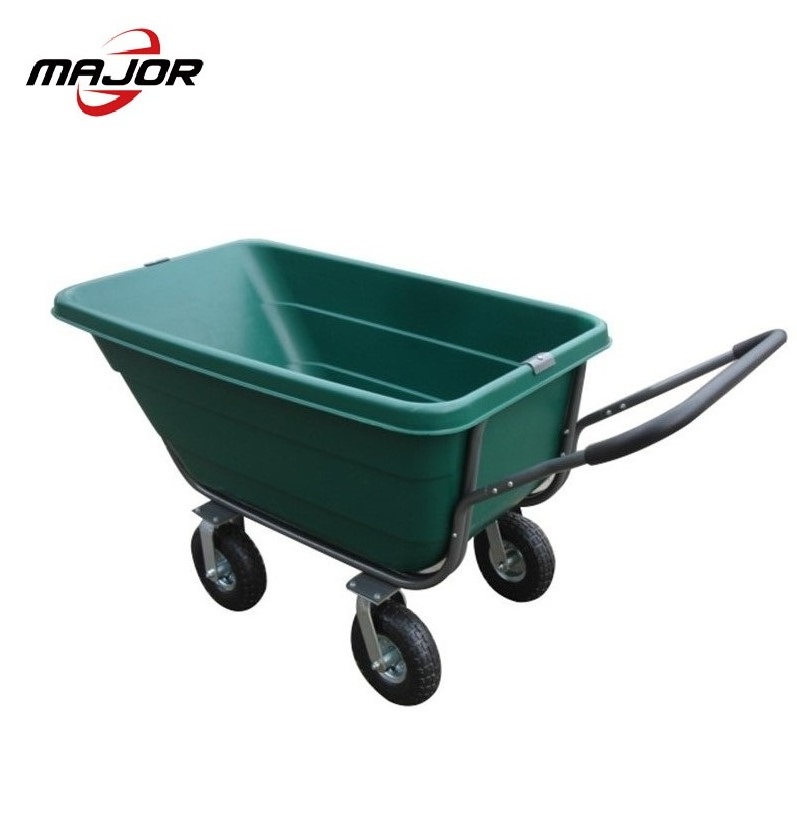 Garden dumping tool cart four wheel wheelbarrow