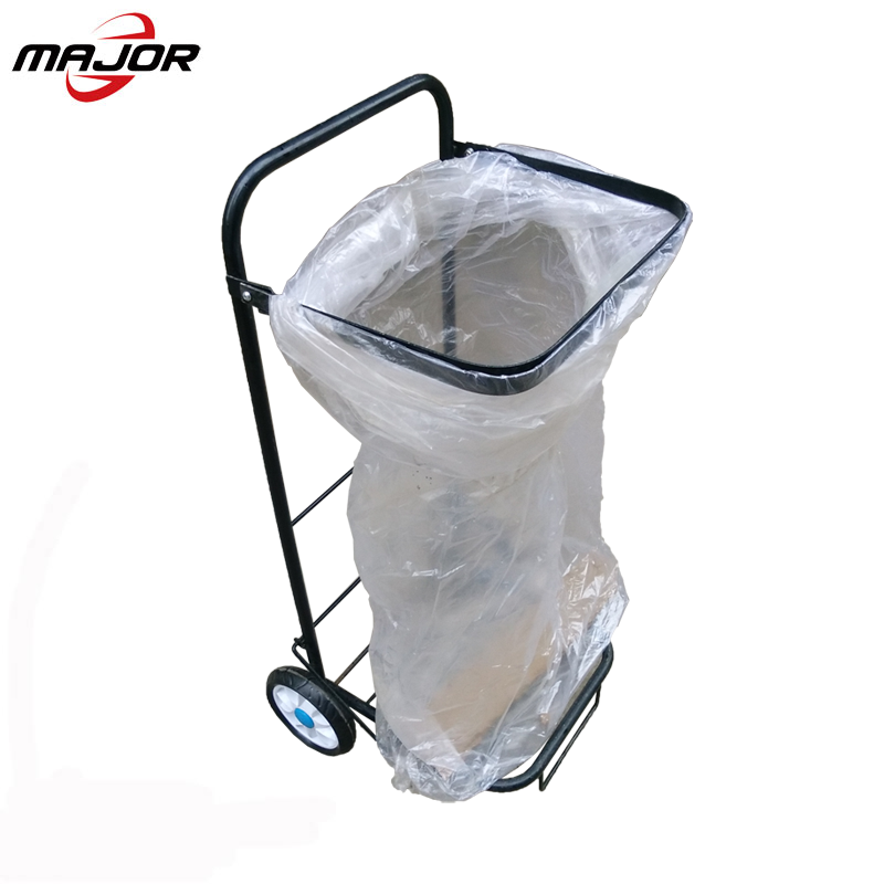 Garden Leaf Collection Canvas Bag Tool Cart /Garden Waste Collecting Wagon Trolley Cart with Two Wheels