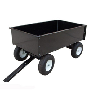 Heavy load steel dumping trailer wagon tools garden cart