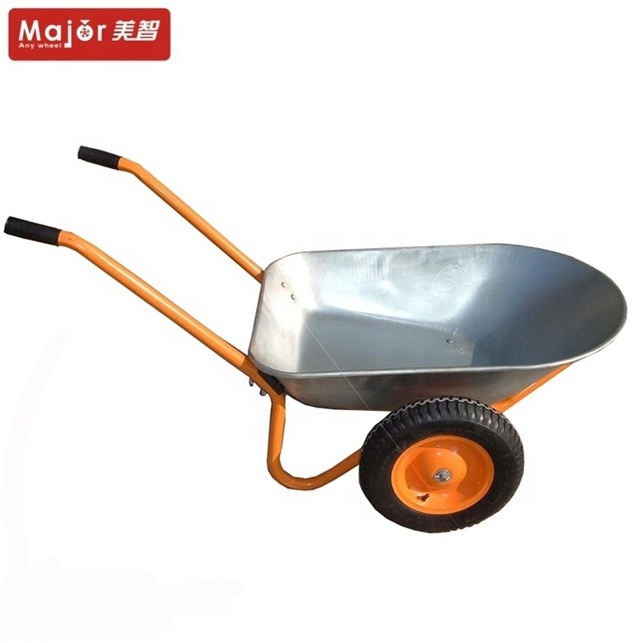 78 Litre Twin Wheel Garden Barrow Green Poly Wheelbarrow