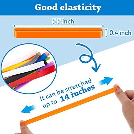 YDS Silicone Rubber Bands Colorful Elastic Band Rainbow Stretchy Silicone Band Book Strap Rubber Wrapping Straps