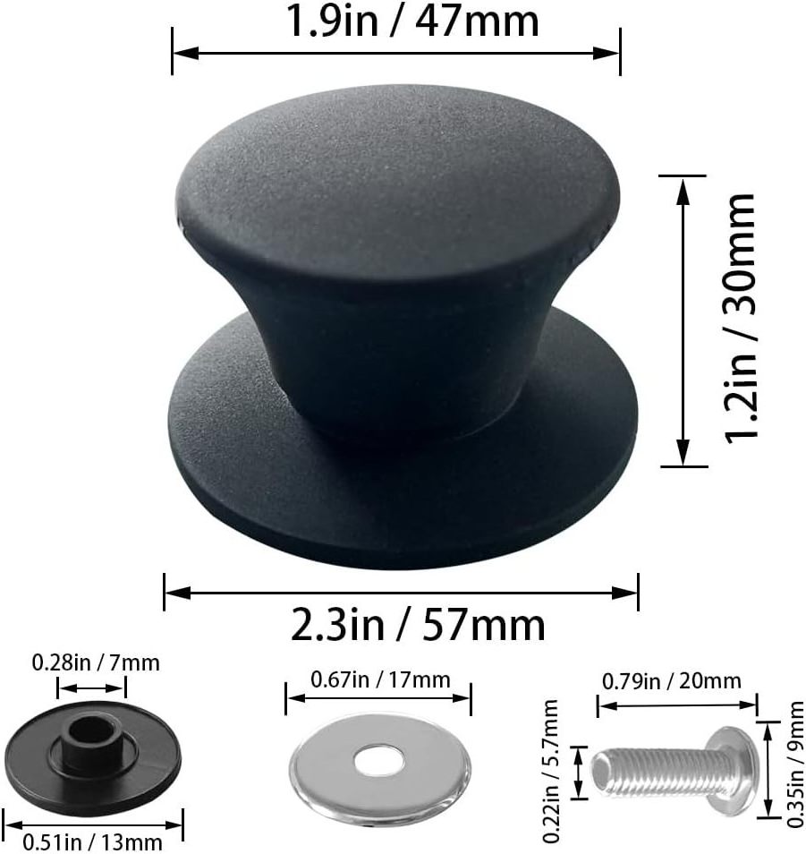 YDS Universal Pot Pan Lids Replacement Knob Silicone Heat Resistant Pan Cover Holding Handles