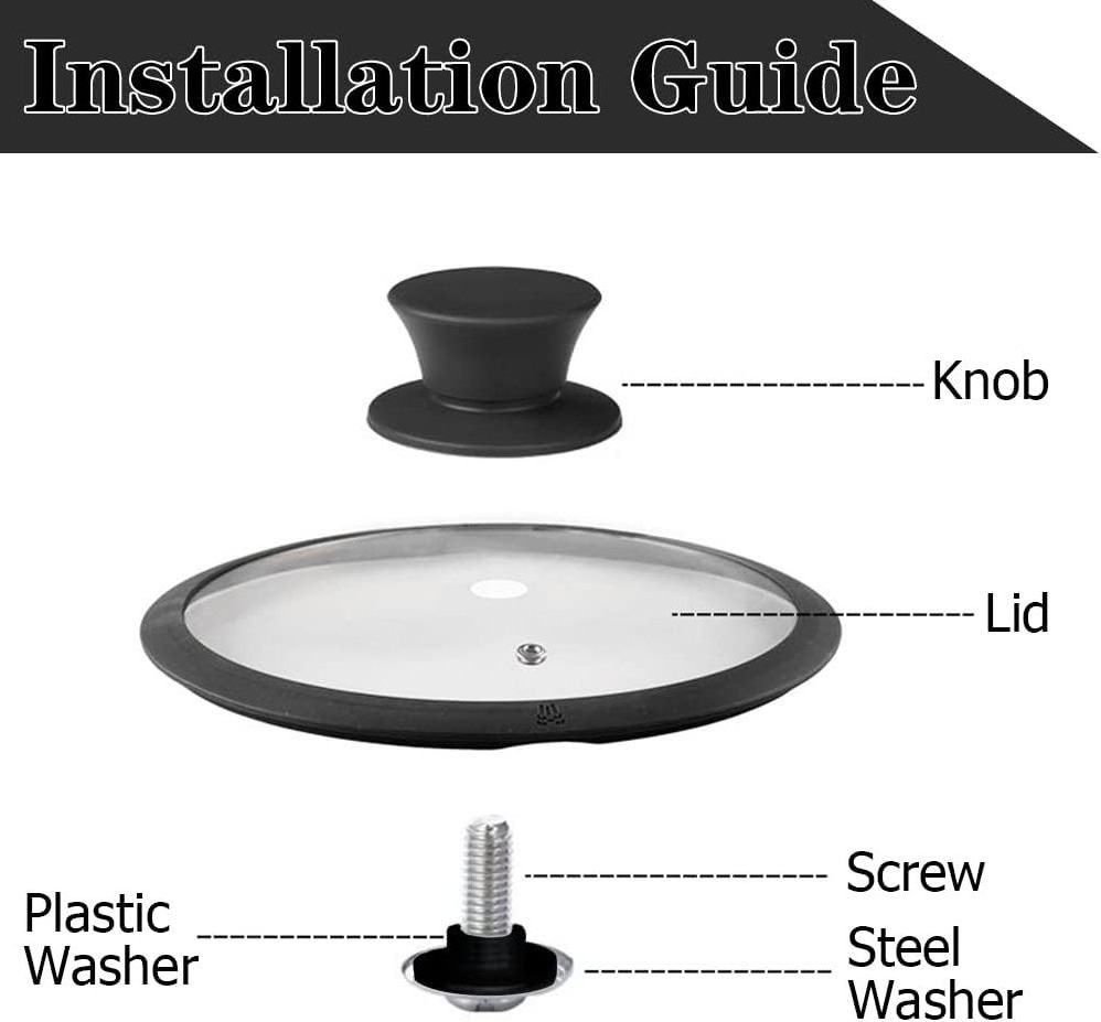 YDS Universal Pot Pan Lids Replacement Knob Silicone Heat Resistant Pan Cover Holding Handles