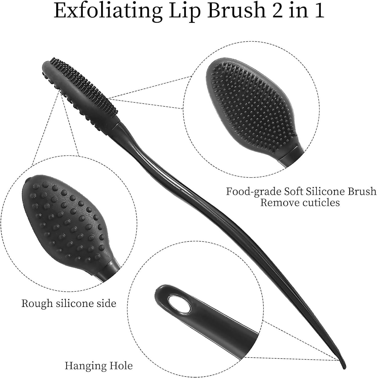 Silicone Lip Scrub Brush Double-Sided Lip Face Exfoliating Scrubber Brush Cleaning Tool