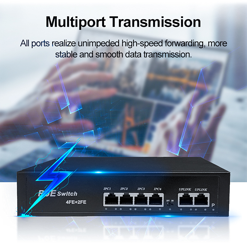 10/100Mbps 8 Port PoE with 2 Uplink Switch Ethernet Switch 48V IEEE802.3 af/at Power poe Switch Pcb Board Media Converter