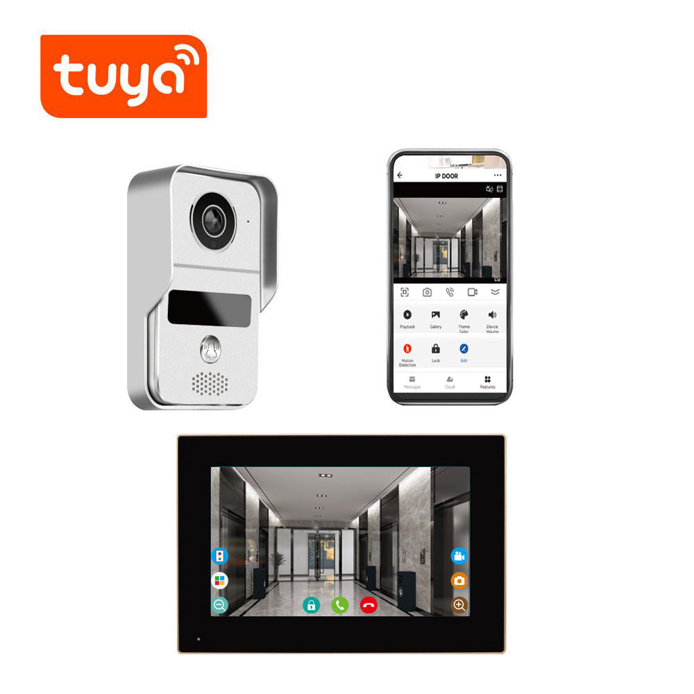 High Definition 1080P Wifi Video Door Bell 7 Inch Touch Screen Doorbell Phone Intercom System Tuya Digital Doorbell