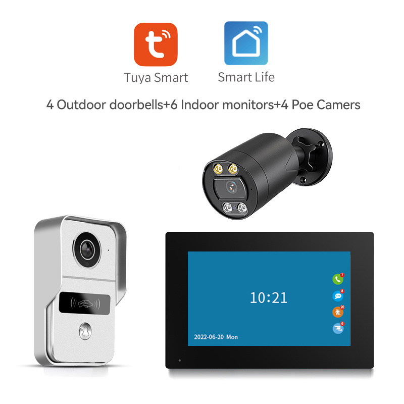 Video Doorbell 1080p 10.1 Inch Tuya Video Intercom Remote Unlock Wifi Tuya ip Doorbell system