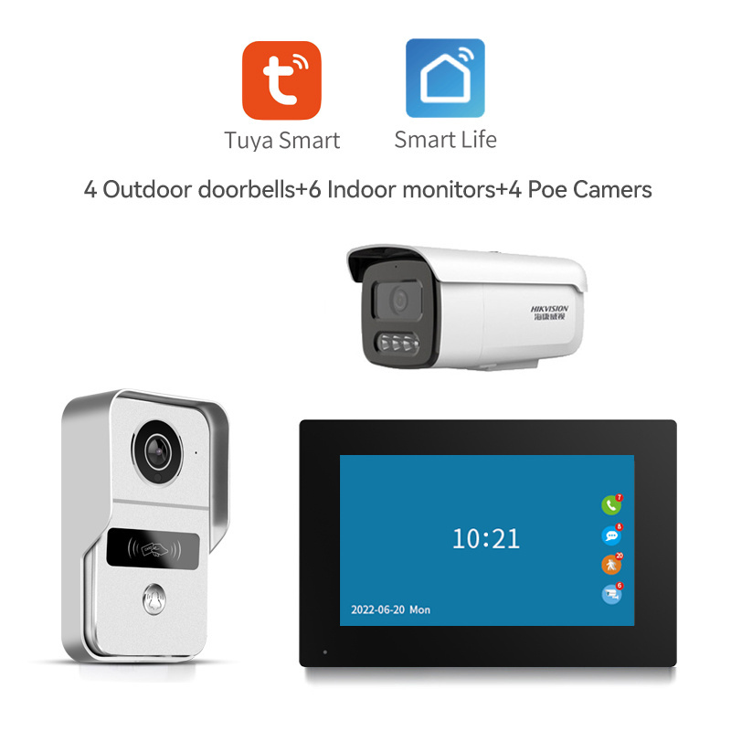 10.1 Inch Tuya Wifi 1080p Ahd Door Phone System 2mp Video Doorbell Camera Wireless Smart Ring Video Doorbell Intercom