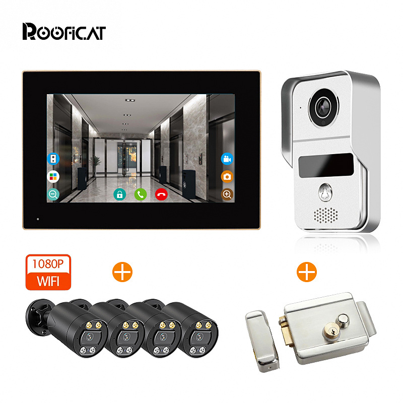 Home video Smart WiFi 1080p Smart Ip Poe Intercom System Unlock Tuya Video Doorbell Video Door Phone Wireless Ring Doorbell