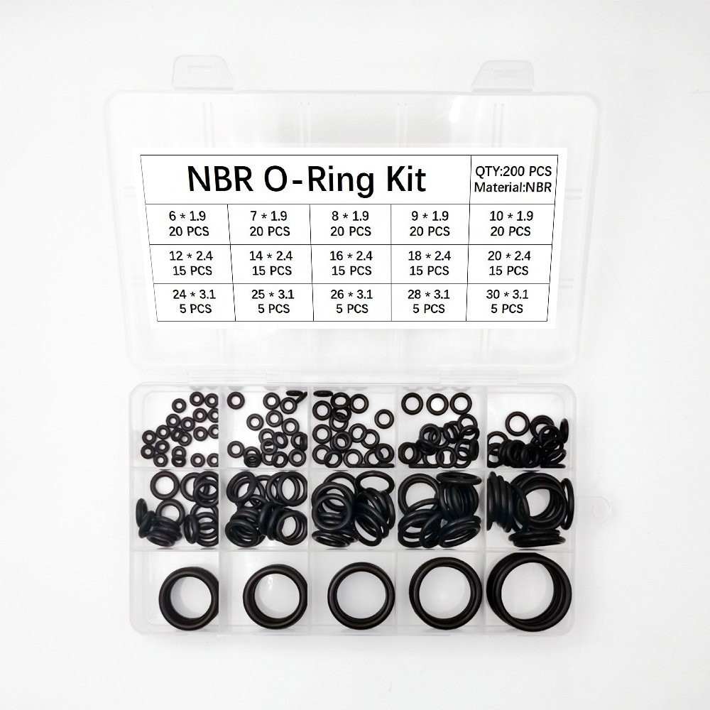 Boxed nitrile silicone  repair kit faucet sealing valve waterproof machine oil-resistant gasket combination rubber O-ring kit