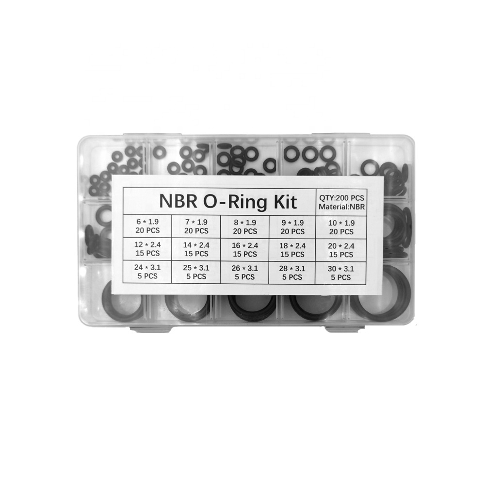 200PCS Nitrile Rubber O-Ring Sealing Rings set box NBR