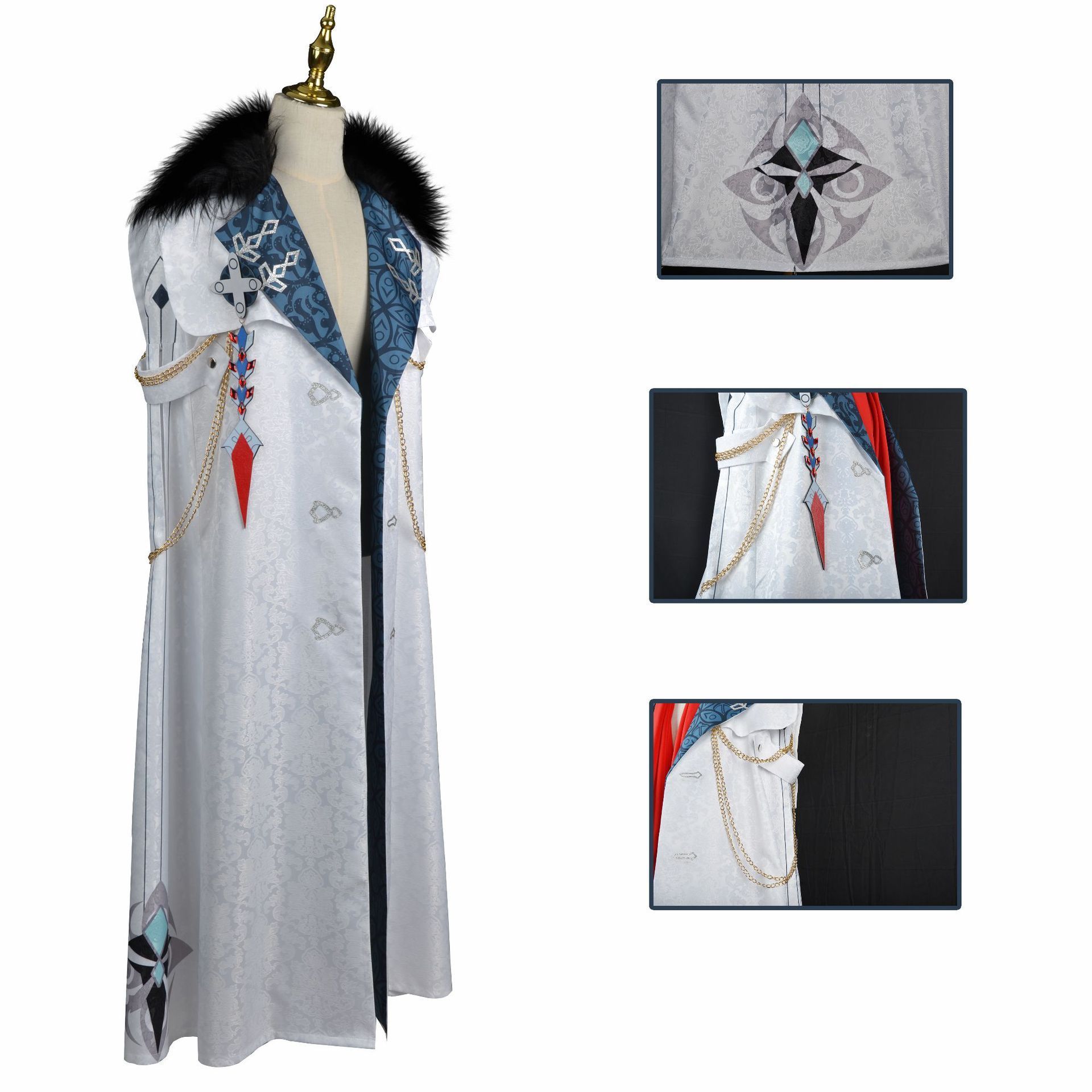 Anime Game Cosplay Genshin Impact Harbingers Columbina Cloak Scarf Cosplay Costume Outfits Wig