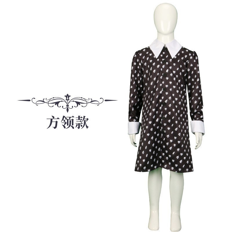 Wednesday Addams Dress Cosplay Costume Outfits Halloween Carnival Party Suit School Uniform For Women Girls Kids