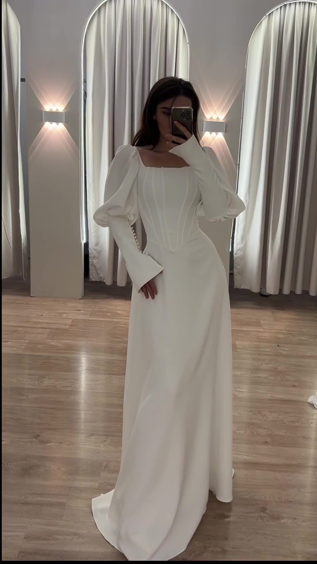 Sexy Party Evening Maxi Dresses for Women Elegant Bodycon White Dress Square Neck Long Sleeve Corset Dress Autumn