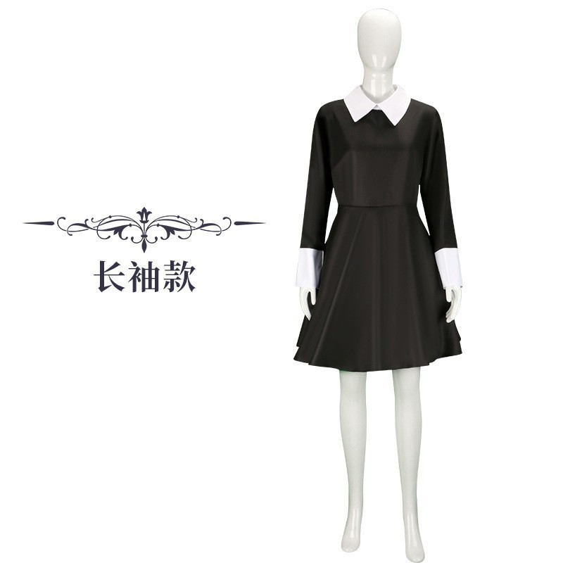 Wednesday Addams Dress Cosplay Costume Outfits Halloween Carnival Party Suit School Uniform For Women Girls Kids