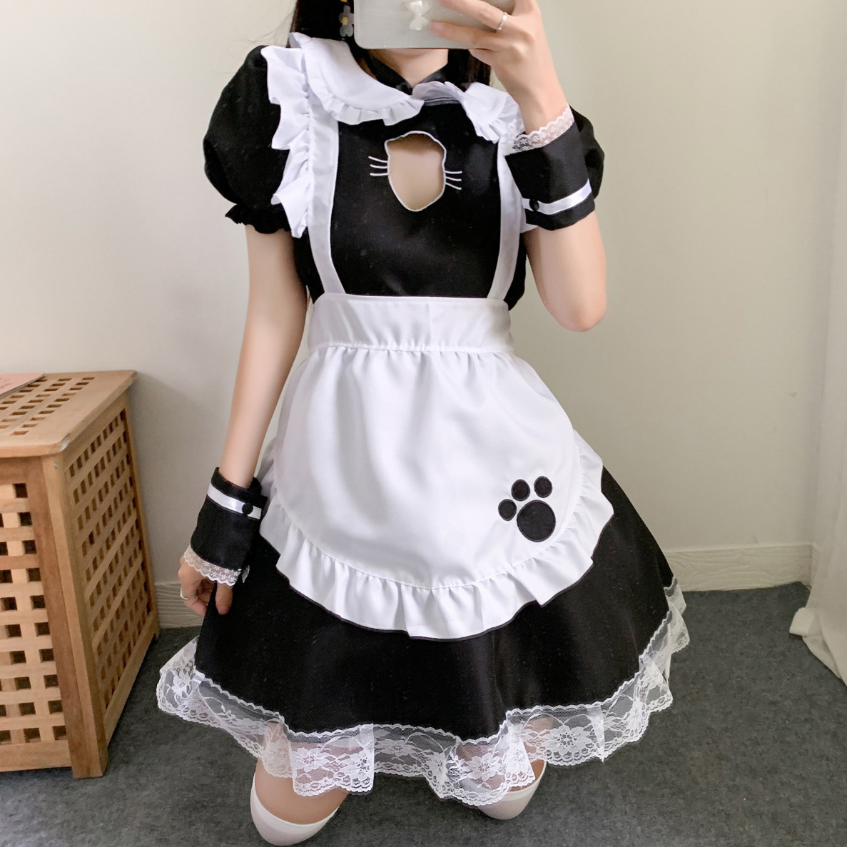 Sexy Girl Women Fantasy Maid Outfit Men Gothic Sweet Lolita Dress Anime Cosplay Costume Plus Size