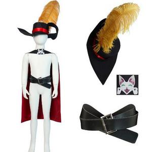 Anime Movie Cat In Boots PUSS Adult Kids Cosplay Costume Cloak Hat Belt Suit Cat PUSS Full Costume Halloween Costume