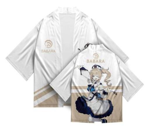 Genshin Impact All Cosplay Kimono Costume Xiao Skull Klee Qiqi Printed Short Sleeve Party Cloak