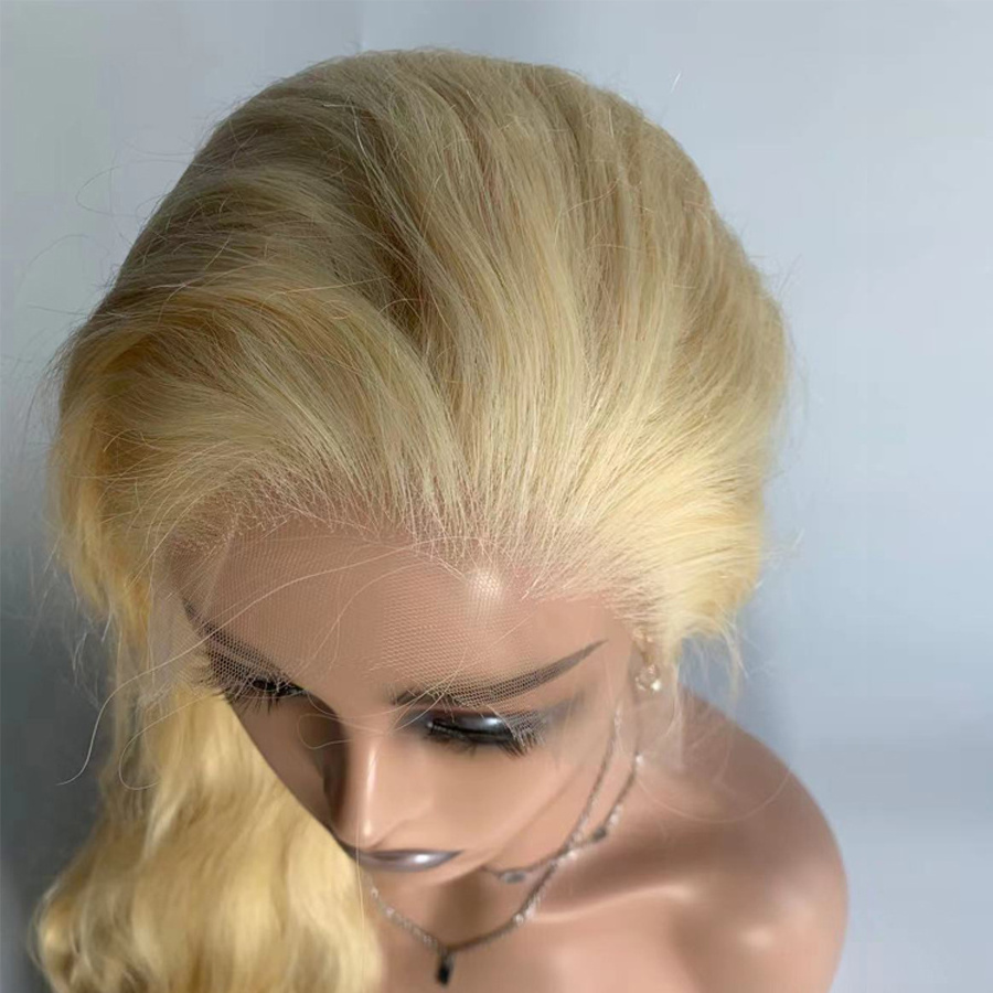 Blonde Color 613 Wigs HD Lace Frontal Wig Raw Human Hair Wholesale Brazilian Hair Body Wave Pre Pluck Lace Front Wig RUBE Hair