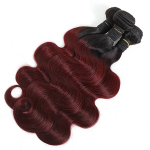 Cheap Brazilian Hair Bundles 10A Grade Unprocessed Virgin Hair Vendors 1B/99J Red Wine Color Body Wave RUBE Hair