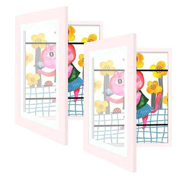 Front Opening Changeable Children Art Frame Storage  Kids Art Display Wood Picture Frame