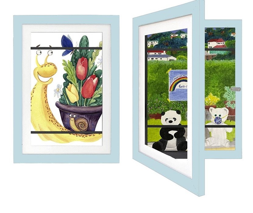 Front Opening Changeable Children Art Frame Storage  Kids Art Display Wood Picture Frame