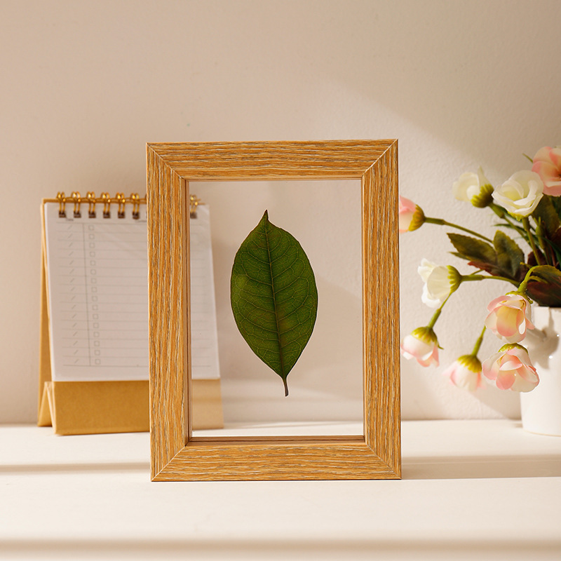 DIY Solid Wood Framed Double Sided Glass Wall Art Picture Floating Picture Frame