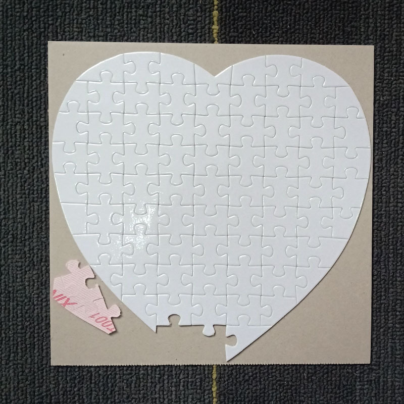 Heart Shape Direct Factory Custom Paper Puzzle Sublimation Blank Printable Jigsaw Puzzles 80 pcs