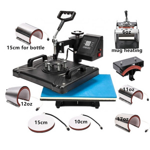 Rubysub Double Display Machine 9 in 1 Combo Heat Press Machine for T shirt Mug Cap Hat Plate