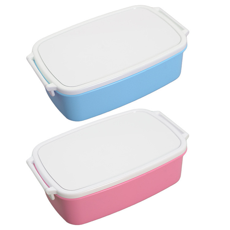 Food Grade Plastic Rectangle Custom Sublimation Lunch Box Blank Food Container