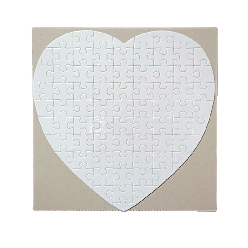 Heart Shape Direct Factory Custom Paper Puzzle Sublimation Blank Printable Jigsaw Puzzles 80 pcs