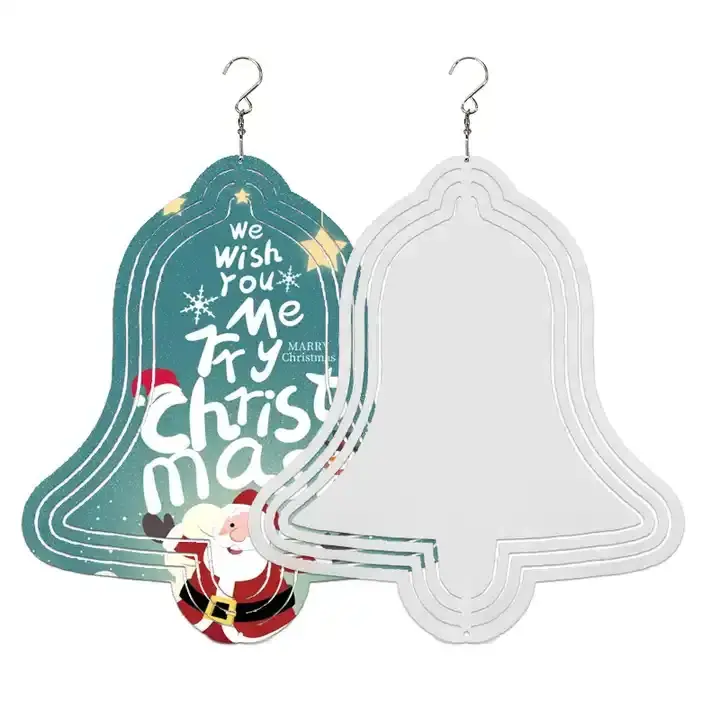 New Christmas Snowman Hanging Welcome Board Sublimation Wind Spinner Sublimation Garden Wind Spinners Blanks For Custom Printing