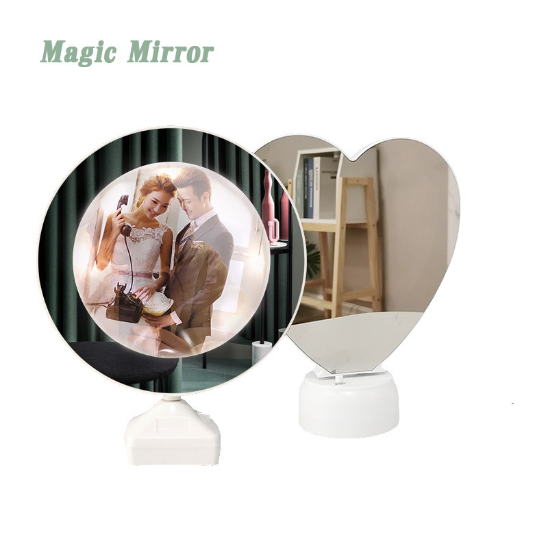 RubySub 3 in 1 Sublimation Magic Mirror Blanks USB Charge Custom Magic Mirror Photo Booth Led Frame