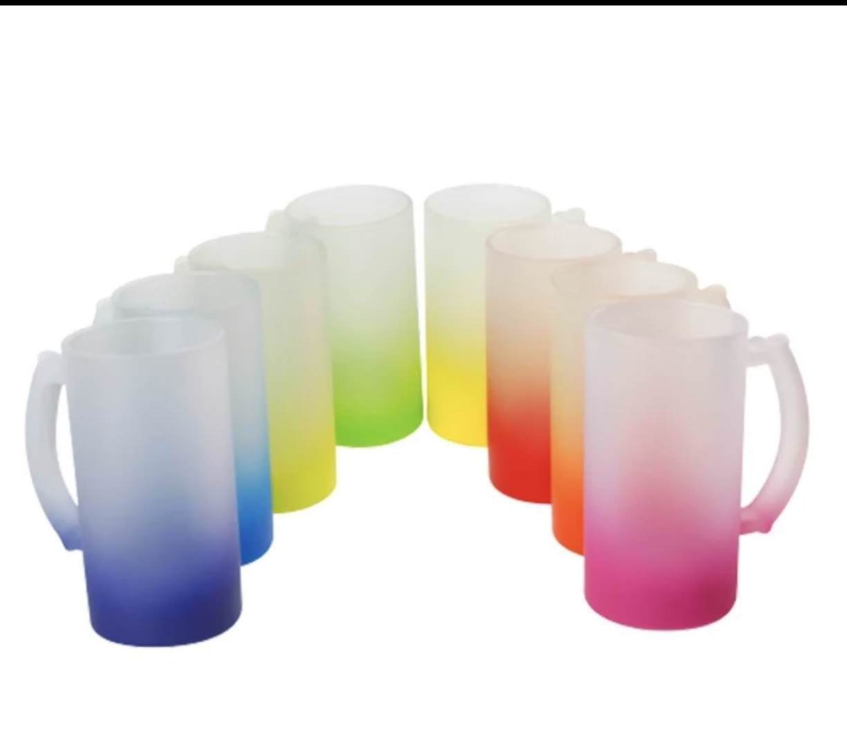 RubySub New Colorful Frosted Wholesale Sublimation Beer Mug Glass Beer Steins Glass Cheap with Handle