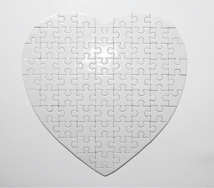 Heart Shape Direct Factory Custom Paper Puzzle Sublimation Blank Printable Jigsaw Puzzles 80 pcs