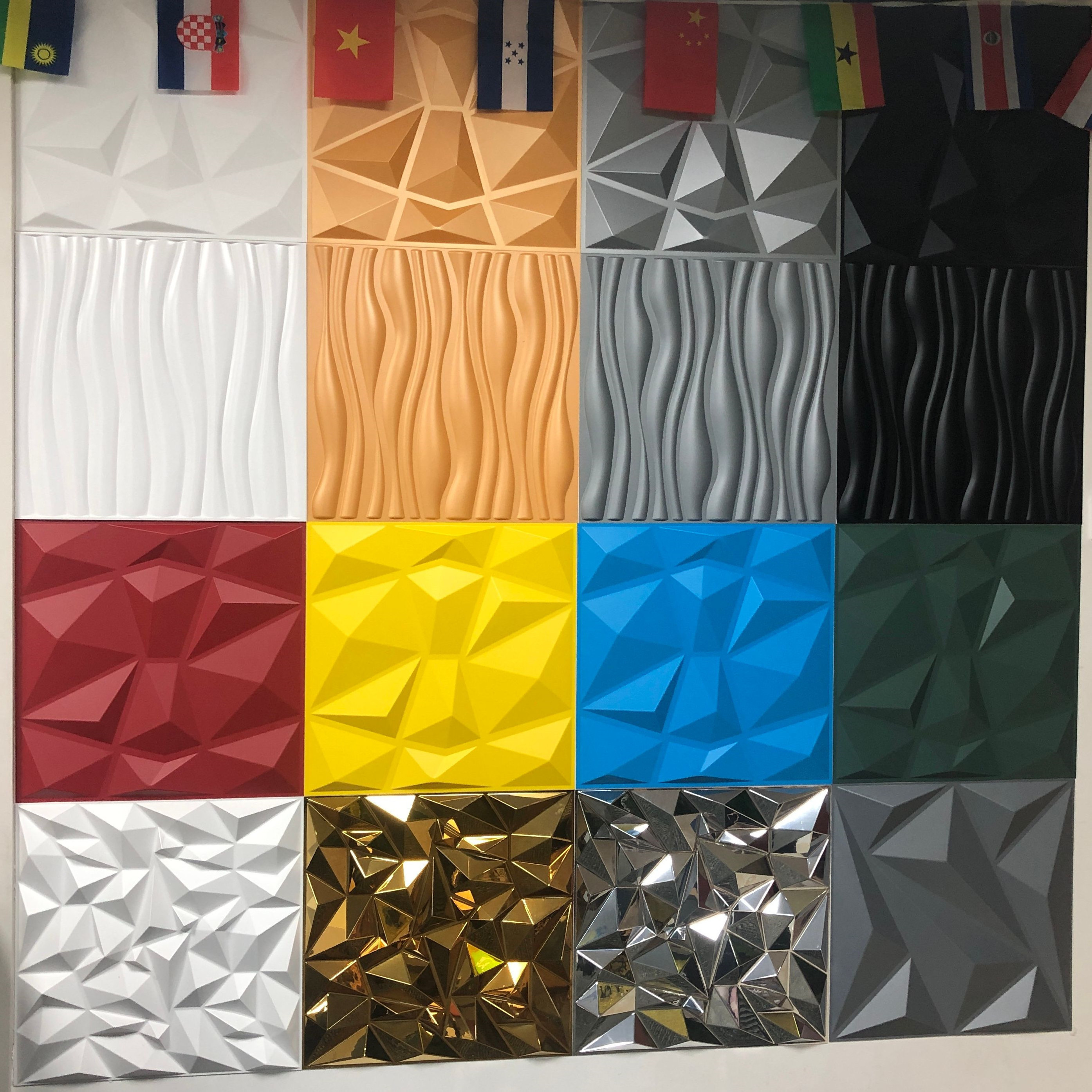 Pvc 3d Diamond Wall Panel Papel De Parede For Residential And Commercial Interior Decor