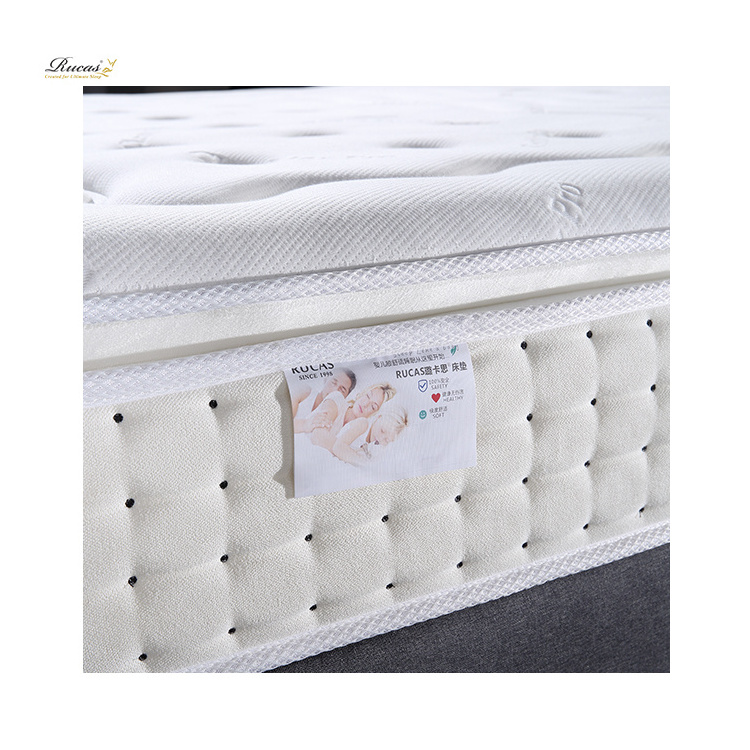 Double Bed King Size Gel Natural Latex Memory Foam Roll Up Pocket Spring Mattress