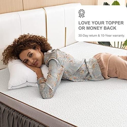 3 Inch Gel Memory Foam Mattress Topper Queen Size Premium Mattress Pad With Removable Soft Cover High-Density Memory Foam