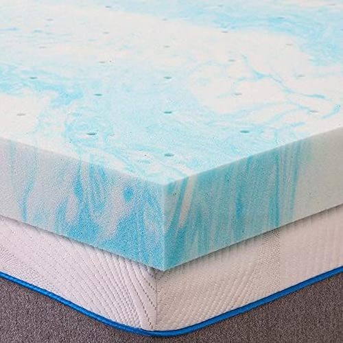 Modern Design Memory Foam Mattress Topper 2 Inch Gel Swirl Memory Foam Soft Bed Topper Light Blue Single Organic Mattress