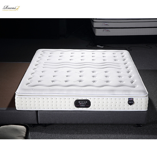 Double Bed King Size Gel Natural Latex Memory Foam Roll Up Pocket Spring Mattress