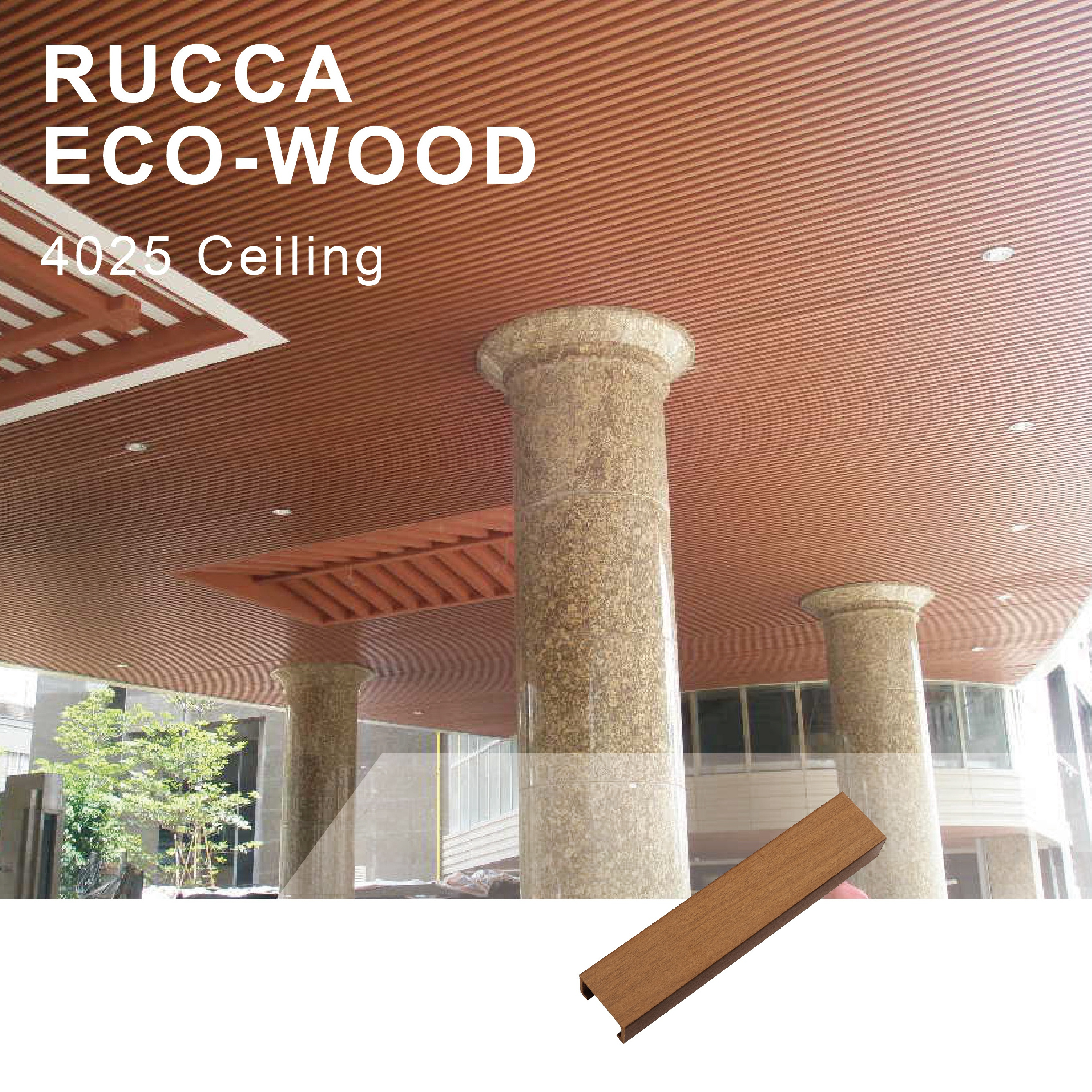 RUCCA Indoor Decoration Easy Installation 40*25mm WPC Wall Ceiling