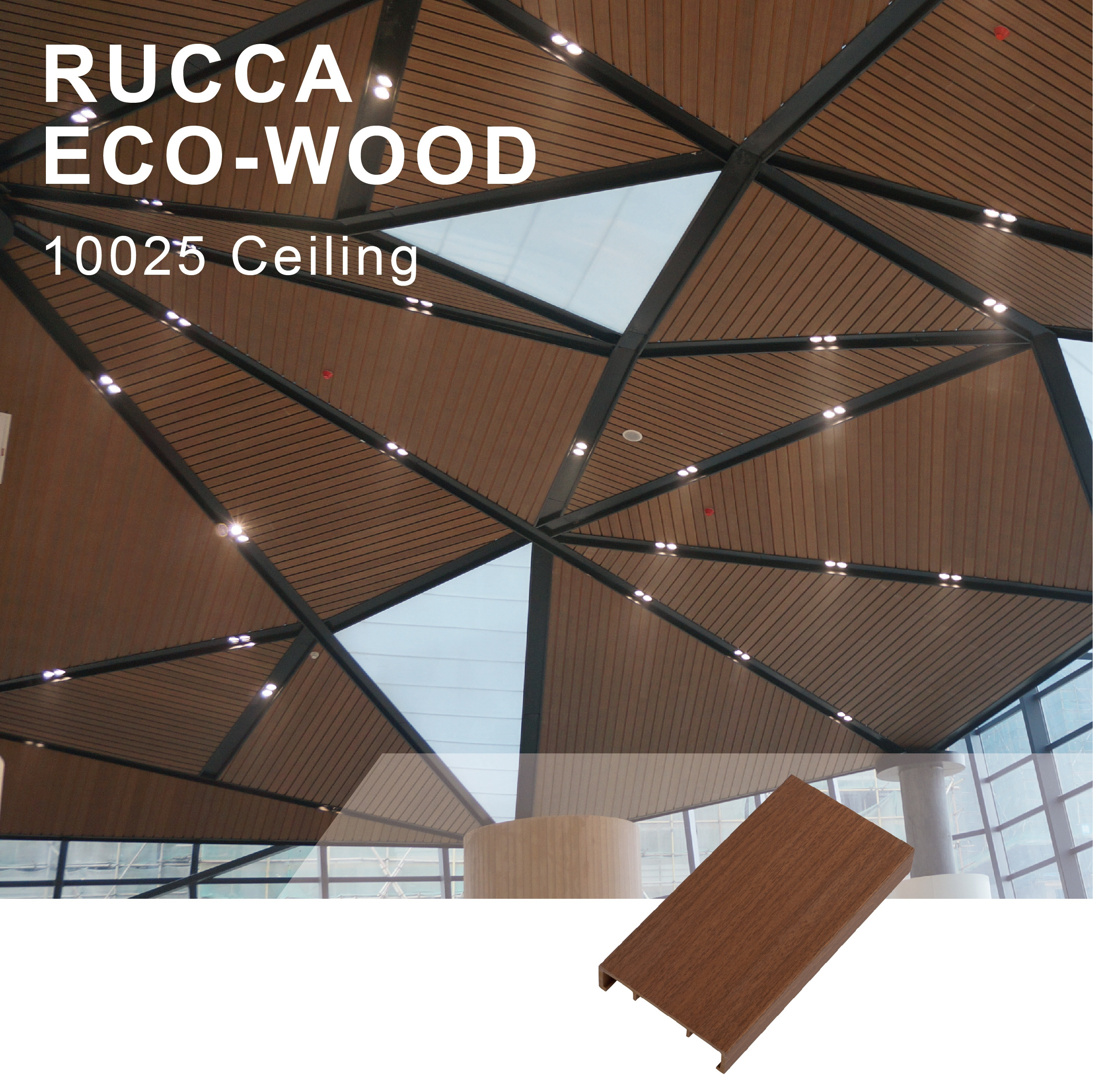 WPC Fauxwood Modern Home ceiling Decoration/Waterproof Wood Plastic Bathroom ceiling/kitchen Ceiling Wood Panels 100*25mm